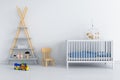 White child room interior for mockup, 3D rendering Royalty Free Stock Photo