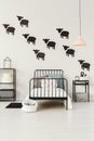 Sheep stickers in child`s bedroom Royalty Free Stock Photo