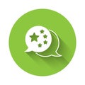 White China flag icon isolated with long shadow. Green circle button. Vector Royalty Free Stock Photo