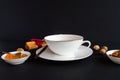 White china tea cup over black background Royalty Free Stock Photo