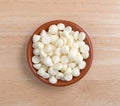 White chocolate baking chips in a small bowl Royalty Free Stock Photo