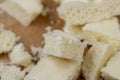 White Chocolate Bar with bubbles close-up