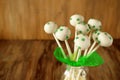 White chocolate cake pops with green stars