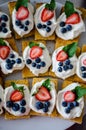 White chocolate cakes with berries Royalty Free Stock Photo