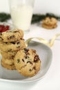White Chocolate Chip Cranberry Cookies. Royalty Free Stock Photo