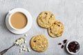 White chocolate and cranberry cookies Royalty Free Stock Photo