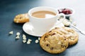 White chocolate and cranberry cookies