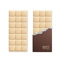 White Chocolate Package Bar Blank. Vector
