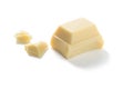 White chocolate piece isolated on a white background Royalty Free Stock Photo