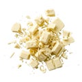 White chocolate pieces isolated on transparent background Royalty Free Stock Photo