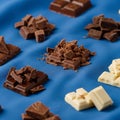 And white chocolate with some pieces broken into chunks or shaved Royalty Free Stock Photo