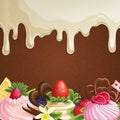 White chocolate sweets background