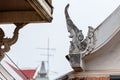 White chofah of a wat in Bangkok, Thailand, Asia