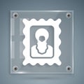 White Christian icon isolated on grey background. Square glass panels. Vector Royalty Free Stock Photo