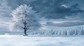 white christmas background winter tree snowfall year fir new snow sky holiday. Generative AI. Royalty Free Stock Photo