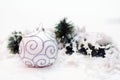 White christmas ball decoration Royalty Free Stock Photo