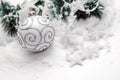 White christmas ball decoration Royalty Free Stock Photo
