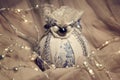 White Christmas ball decoration. handmande. a photo