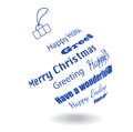 A White Christmas Ball Of Made Greeting Phrases