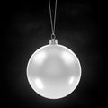 White Christmas Balls Mockup, blank circular objects 3d Rendered isolated on black background