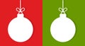 White Christmas balls on red and green background Royalty Free Stock Photo