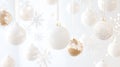 White Christmas baubles background Royalty Free Stock Photo
