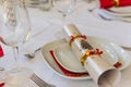 White Christmas cracker and Christmas table