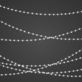 White christmas lights on a string, isolated, vector illustration Royalty Free Stock Photo