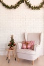 White Christmas living room Royalty Free Stock Photo