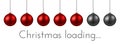 Christmas loading banner with red Christmas balls.