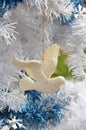 White Christmas peace dove symbol vintage ornaments