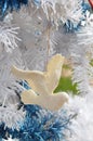 White Christmas peace dove symbol vintage ornaments