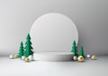 White Christmas Podium Product Display Mockup Showroom Showcase Royalty Free Stock Photo