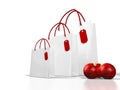 White christmas shopping bag Royalty Free Stock Photo