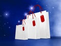 White christmas shopping bag Royalty Free Stock Photo
