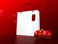 White christmas shopping bag Royalty Free Stock Photo