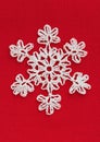 White Christmas Snowflake on Red