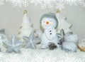 White Christmas - Snowman with winter snow background Royalty Free Stock Photo