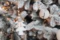 White Christmas toys. Decorated Christmas tree white color Royalty Free Stock Photo
