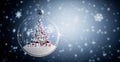 White Christmas Tree in a Christmas Ball Royalty Free Stock Photo