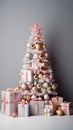 White Christmas tree decorated with balls Royalty Free Stock Photo