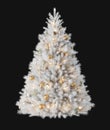 White Christmas tree decoration isolated on black background. 3D render. Royalty Free Stock Photo