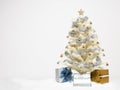White christmas tree with presents Royalty Free Stock Photo