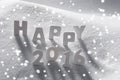 White Christmas Word Happy 2016 On Snow, Snowflakes