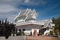 White Church in Buddhism temple Wat Tham Khuha Sawan,Thailand.