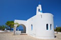 White church on the seaside. Samos Island , Greece Royalty Free Stock Photo