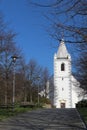 A white church in a Slovak village