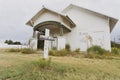 White church in small town America along Route 66 through Texas Royalty Free Stock Photo