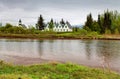 White Church in Thingvellir National park - famous area in Iceland, Iceland Royalty Free Stock Photo