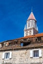 White Church Tower- Trogir, Dalmatia, Croatia Royalty Free Stock Photo